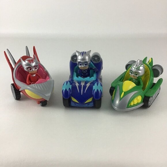 PJ Masks Turbo Blast Push Along Racers Owlette Catboy Gekko Action Figures Toy